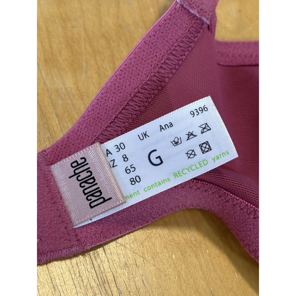 The Panache Ana Plunge Bra 30G Cranberry Lace Adjustable Underwire Semi-sheer - Picture 2 of 8